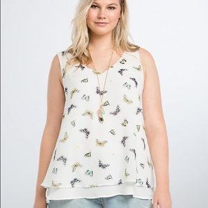 Torrid size 1 butterfly sleeveless tank top